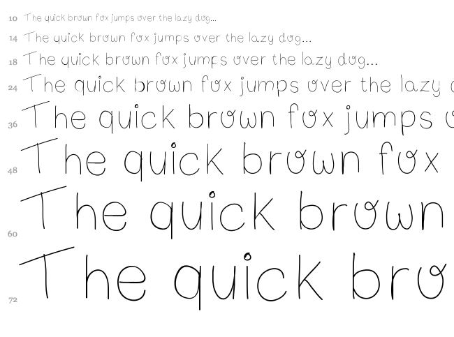 Bibs First Handwrite font waterfall