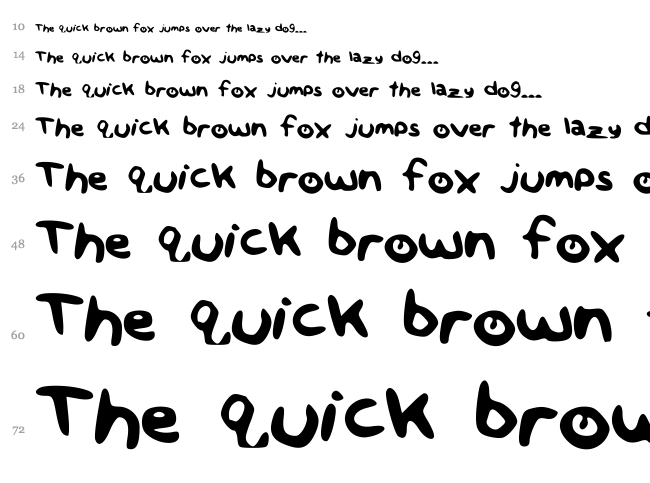 Big Bold and Brilliant font waterfall
