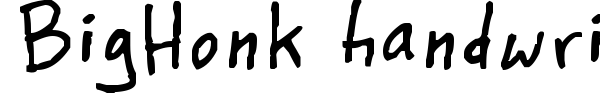 BigHonk handwriting font