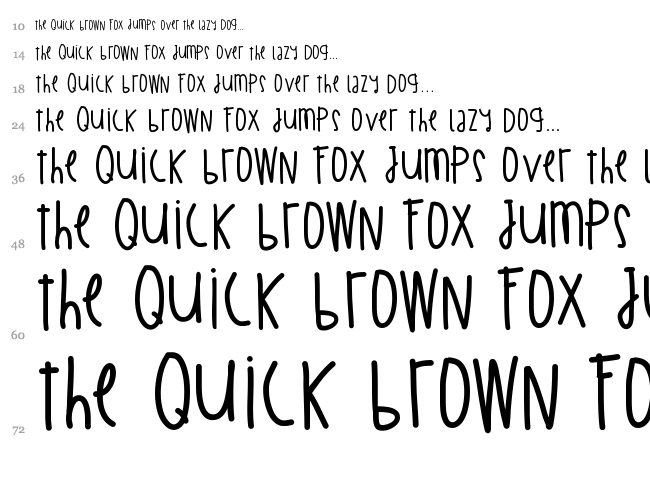 Billion Million I Wish font waterfall