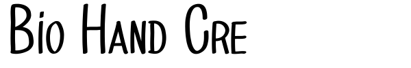 Bio Hand Cre font