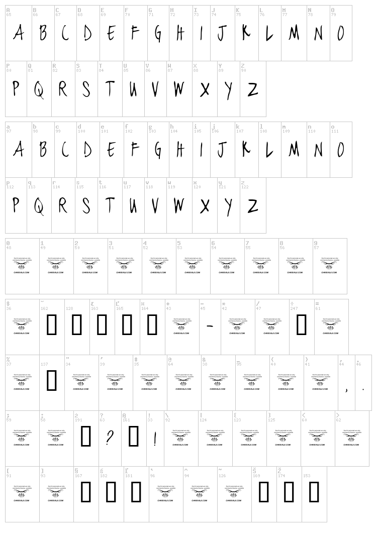 Black Jacket Boys font map