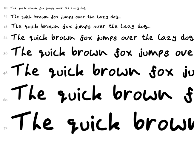 BM Hand font waterfall