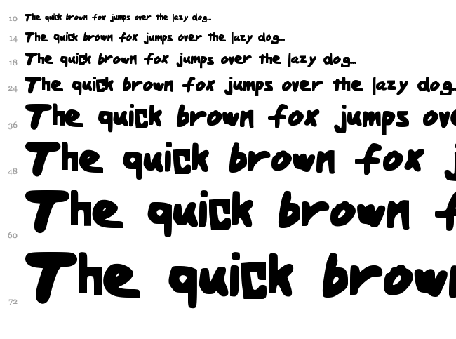 Bold Handwriting font waterfall