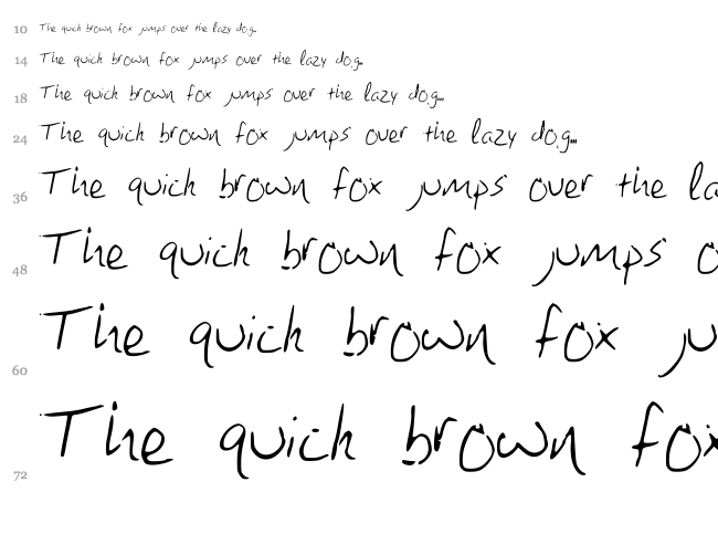 Brandons Handwriting font waterfall