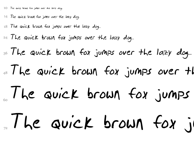 Brian Scratch font waterfall