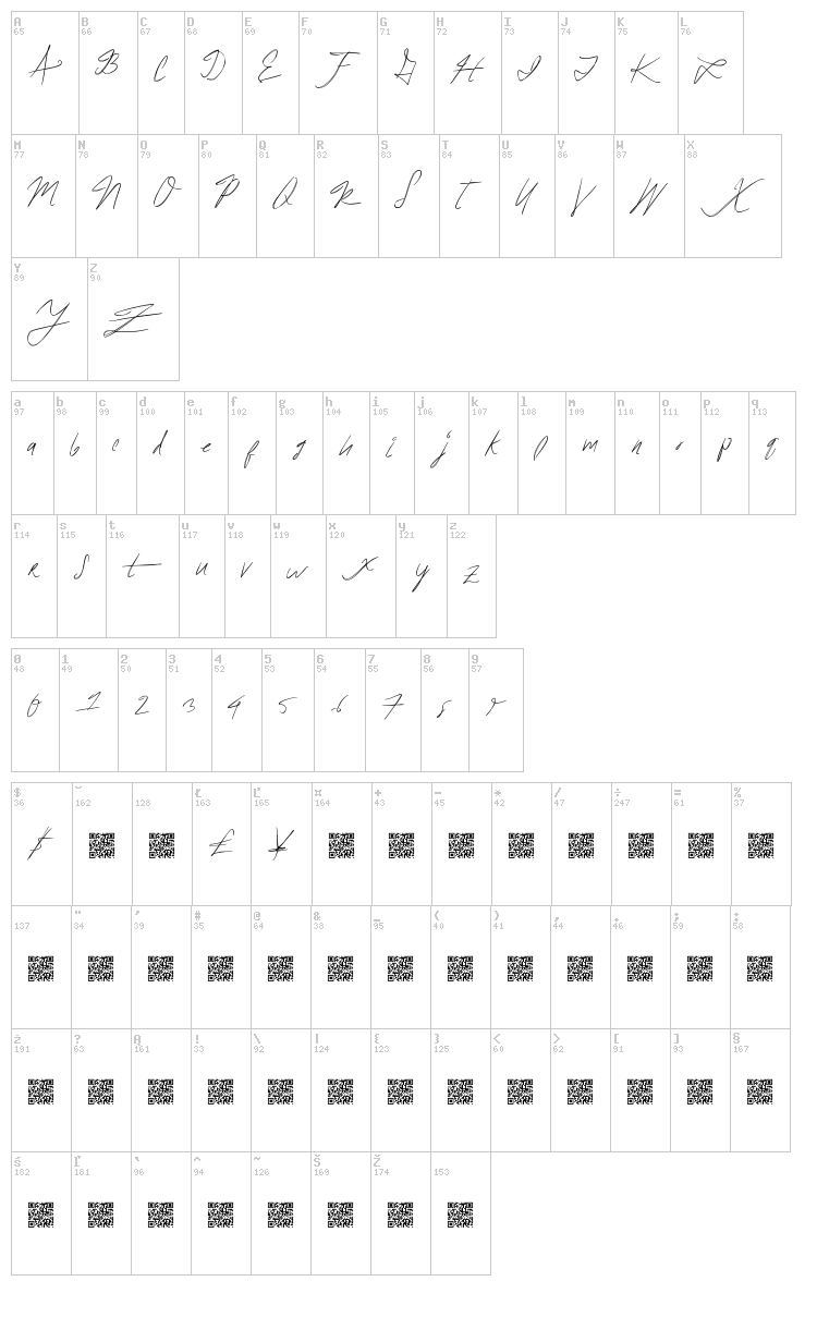 Broken Fixed font map