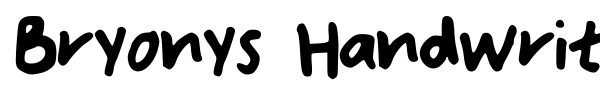 Bryonys Handwriting Bold font preview
