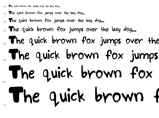 Bubble Writing font waterfall