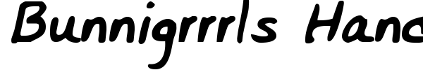Bunnigrrrls Handwriting YOFF font