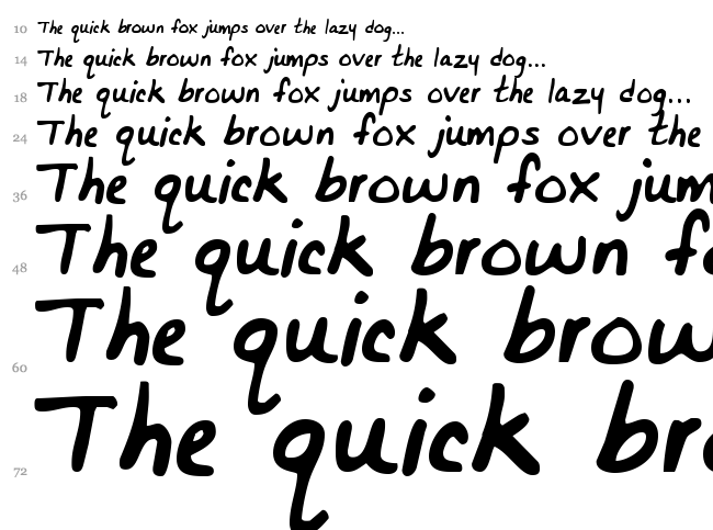 Bunnigrrrls Handwriting YOFF font waterfall