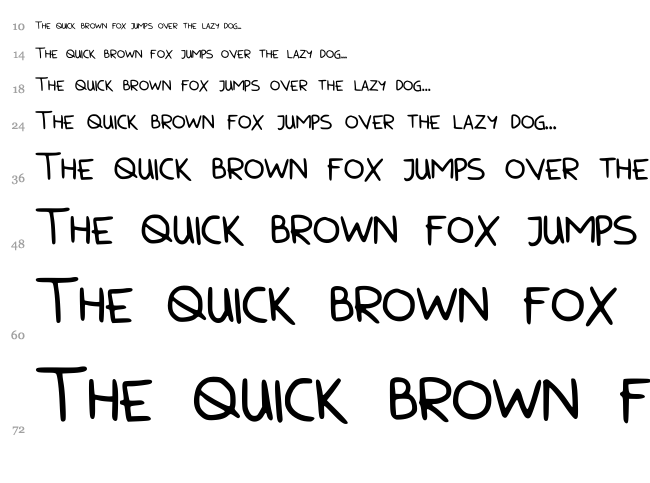 Bunny Cookies AllCaps font waterfall