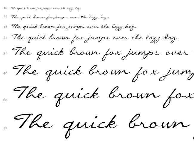 Callie Hand font waterfall