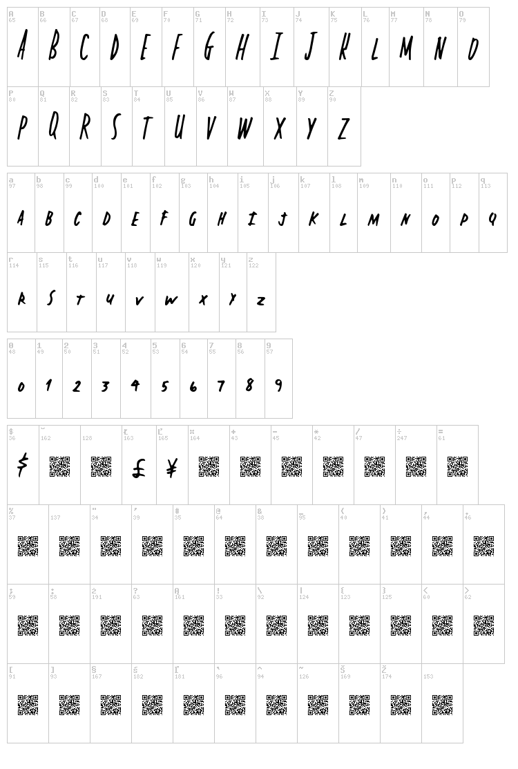 Capital State font map