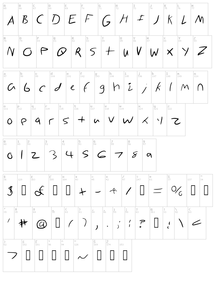 Cartoony Worldoz font map