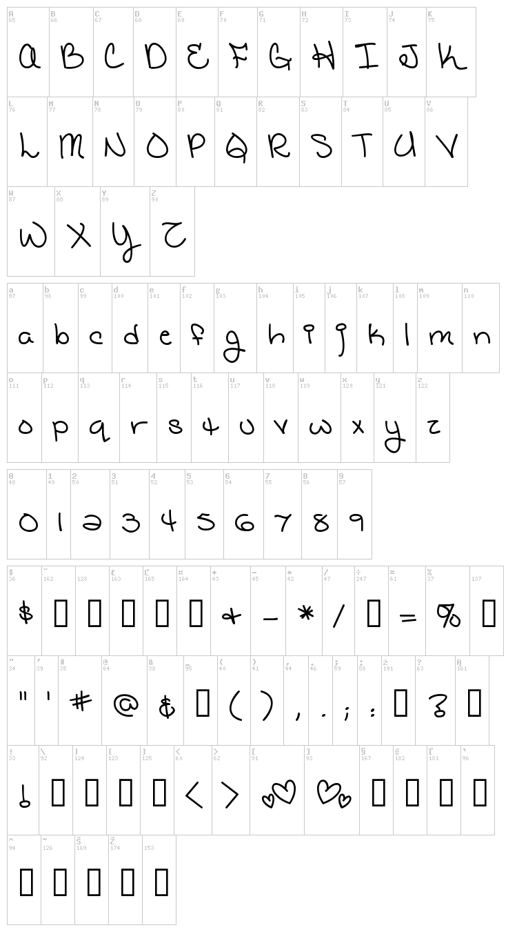 Catholic School Girls BB font map