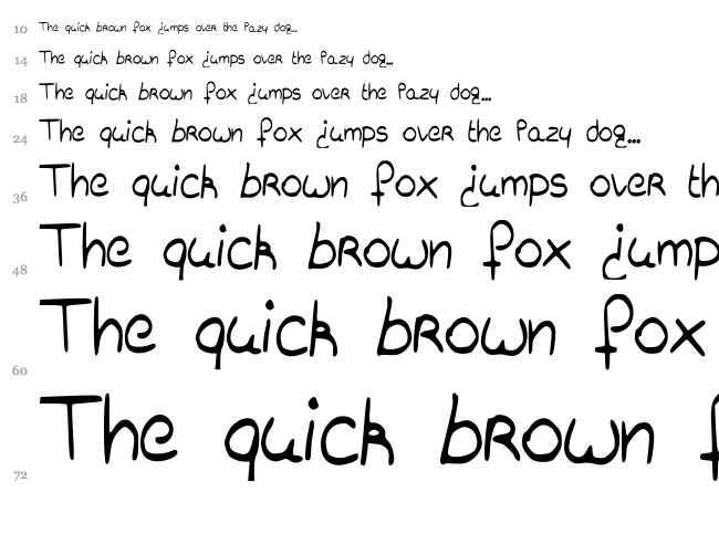 Charlie Bubble Simple font waterfall