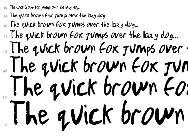 Chicken Scratch V1 font waterfall