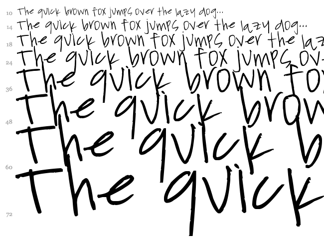 Chicken Scratch font waterfall