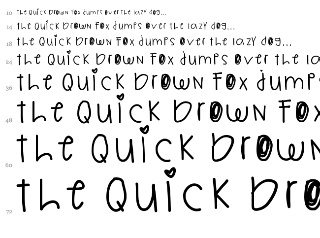 Childs Wish font waterfall