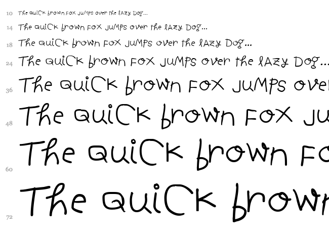 Child Written font waterfall