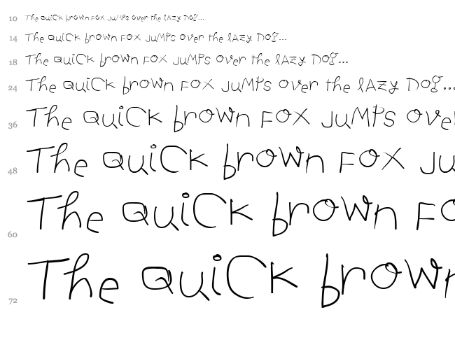 Child Written font waterfall