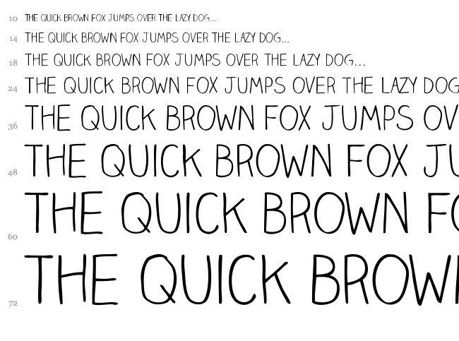 Claire Hand font waterfall