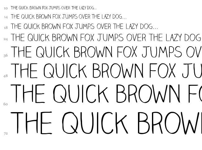 Claire Hand font waterfall