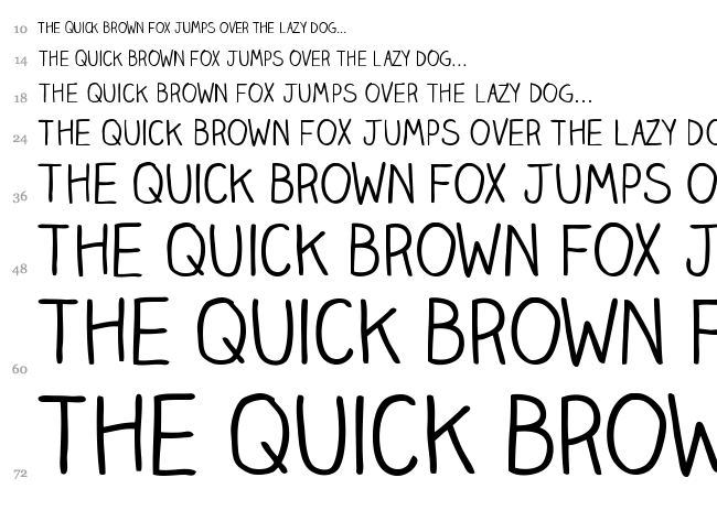 Claire Hand font waterfall