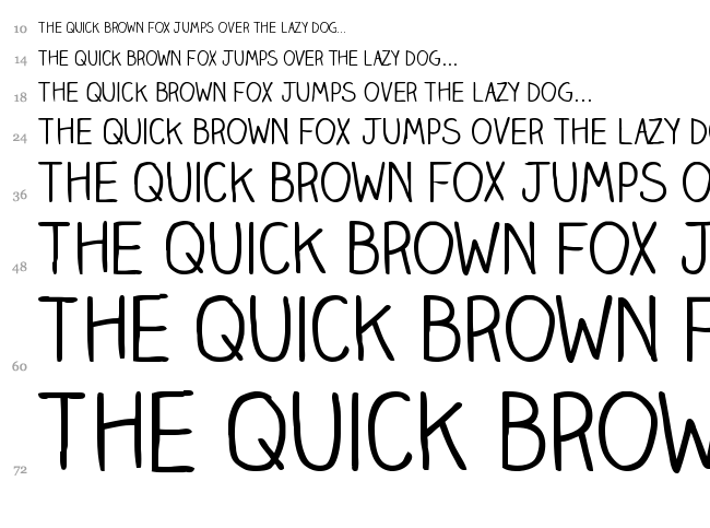 Claire Hand font waterfall