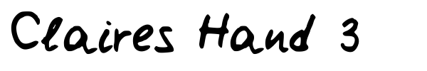 Claires Hand 3 font preview