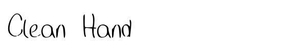 Clean Hand font