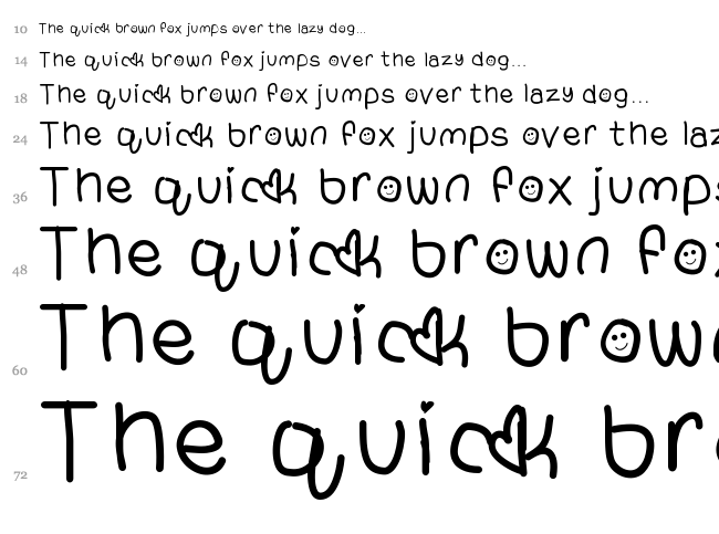 Compressed hand font waterfall