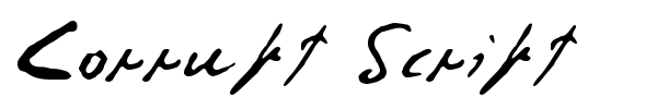 Corrupt Script font preview