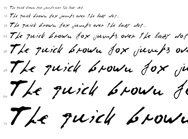 Corrupt Script font waterfall