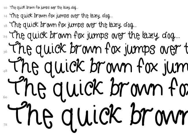 Curly Letters font waterfall