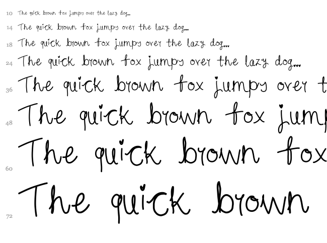 Cursive font waterfall