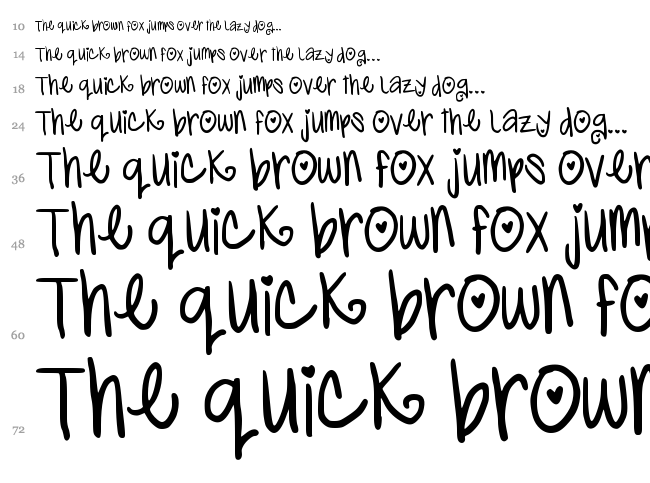 Cutie Pop font waterfall