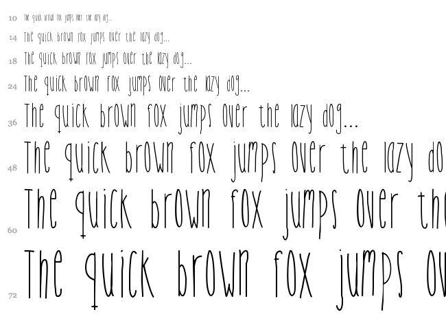 Cutiepie font waterfall