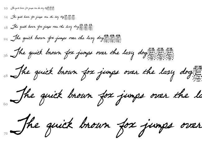 Dancing Pam font waterfall