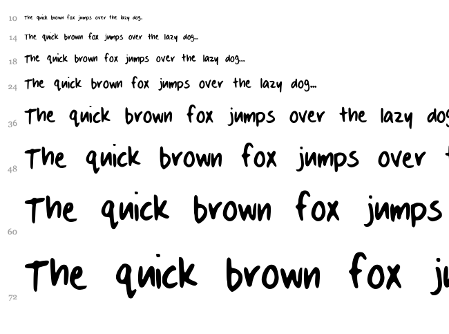 Dans Hand Writing font waterfall