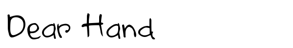 Dear Hand font