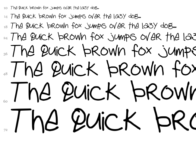 Deb Handwriting font waterfall