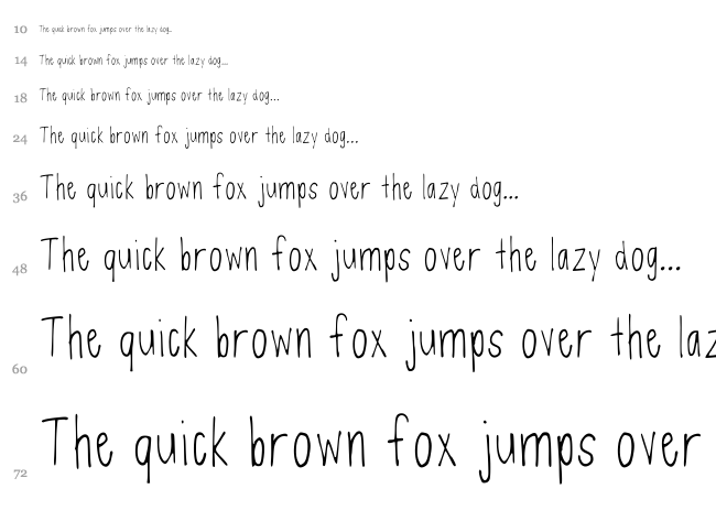 Defenseless font waterfall