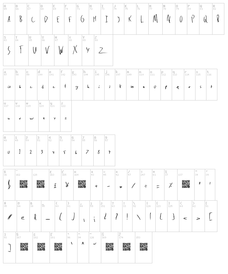 Delinquence font map
