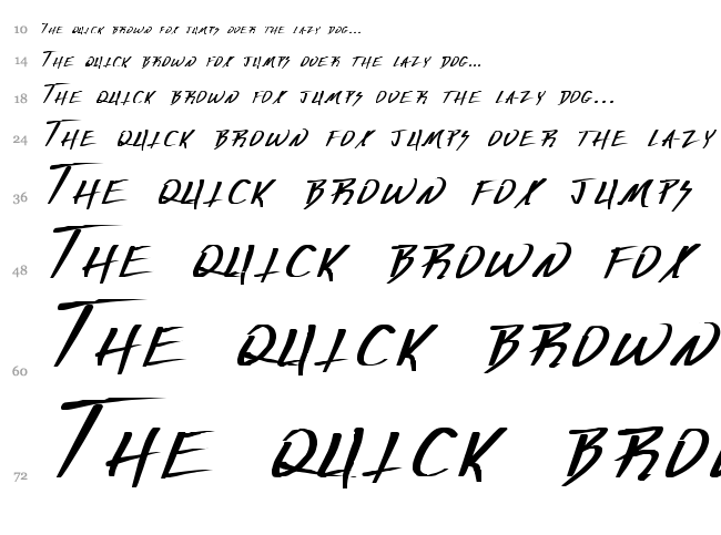 Deranged font waterfall