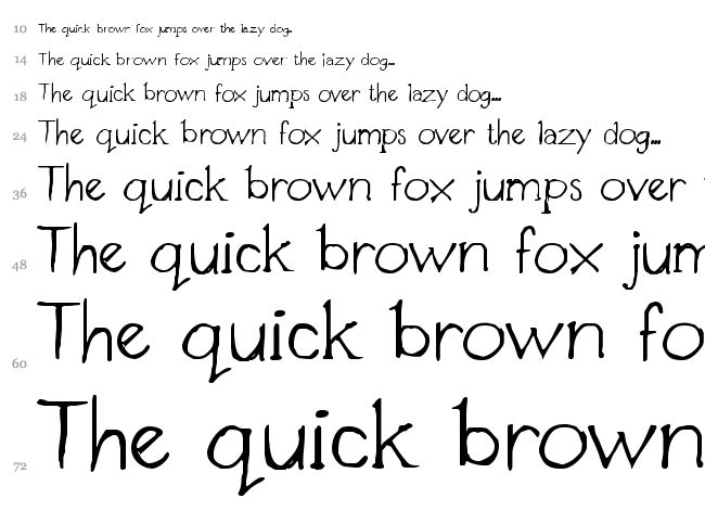 Designer Notes font waterfall