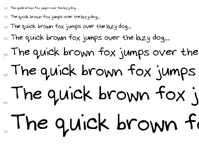 Dicks Handwriting font waterfall