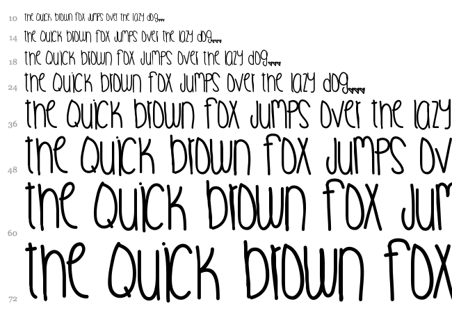 Digital Love font waterfall