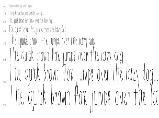 Dorothy Miranda font waterfall